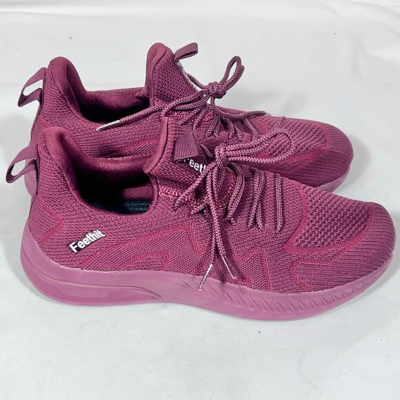 Feethit Blade Running Shoes Men 7.5 (40) Burgundy Non-Slip Slip On Sneakers New - Picture 4 of 9